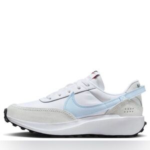 Nike Waffle Debut Women's Shoes White and Light Blue Sneakers